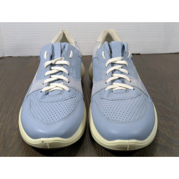 ECCO Casual Soft Leather Sneakers Womens 10 Dusty Blue Walking Athleisure - Picture 6 of 16